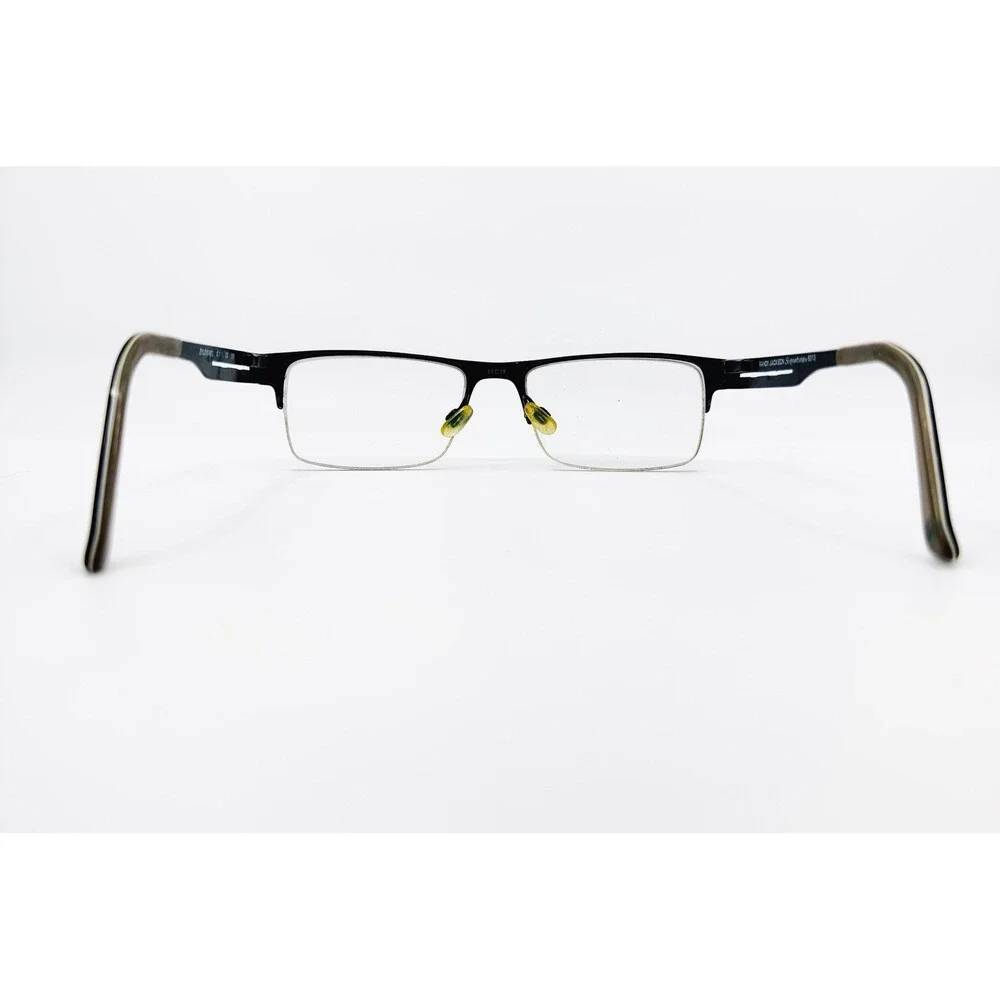 Randy Jackson Eyeglass Frames Mens Black Semi-Rimless Signature 6013 54-18-145